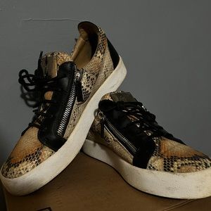 Giuseppe Zanotti Multicolor Snake Embossed Leather Sneakers